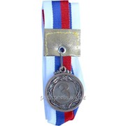 Медаль 3 место 40мм на ленте с цветами флага России