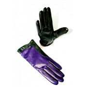 Перчатки женские кожа кашемир фиолетовые L838