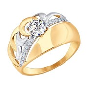 Золотое кольцо с фианитами SOKOLOV 017593* фото