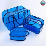 Набор сумок в роддом, 3 шт, цвет синий фото