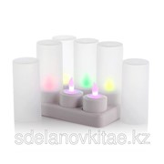 Разноцветные светодиодные свечи- 6x LED свечей, 6x подсвечников, пульт дистанционного управления фото