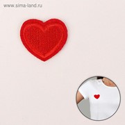 Термоаппликация «Сердце», 3 × 3 см, цвет красный фото