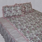 Покрывало жаккардовое на двуспальную кровать розовая роза