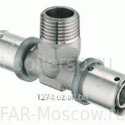 Пресс-тройник с наружной резьбой на центральном отводе 20х2 x 1/2НР х 20х2, артикул 59132001 фото