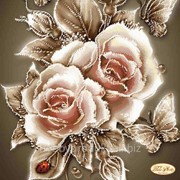 Рисунок на ткани для вышивания бисером “Карамельные розы“ ТА-090 фотография