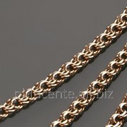 24К Пустотелая золотая цепь Гарибальди 6,8,9 мм с алмазной обработкой фото