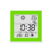 Цифровой комнатный термогигрометр с часами Стеклоприбор Т-06, зеленый фото
