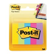 Закладки клейкие POST-IT, бумажные, 12,7 мм, 5 цветов х 100 шт., 670-5AU фотография