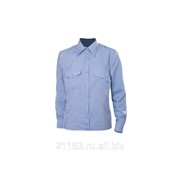 Рубашка форменная женская с длинными рукавами серо-голубой код товара: 00000874 фото