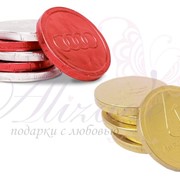 Шоколадные монеты 6гр. с логотипом фото