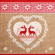 Салфетка для декупажа Два оленя в сердце фотография