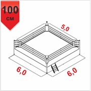 Ринг боксерский на подиуме 100 см, 6×6 м (Россия) фото