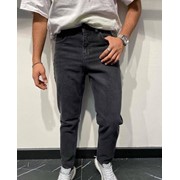 Мужские прямые джинсы темно-серые фотография