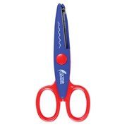 Ножницы ОСТРОВ СОКРОВИЩ, 135 мм, фигурное лезвие “банты“, сине-бордовые, в упаковке с европодвесом, 236778 фото