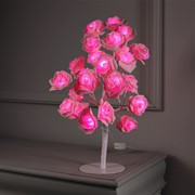 Светодиодный куст 0.45 м, 'Розы розовые', 24 LED, 220V, РОЗОВЫЙ