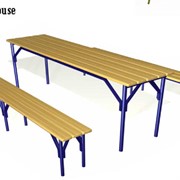 Скамейки и столы деревянные