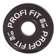 Диск для штанги каучуковый, черный, PROFI-FIT D-51, 1,0 кг фото