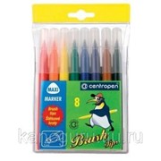 Фломастеры Centropen Фломастеры смываемые 8 цв. “BRUSH TIPS“ наконечник- кисточка 5 мм фото