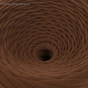 Пряжа трикотажная широкая 100м/320±15гр, ширина нити 7-9 мм (какао) фото