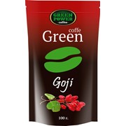 Растворимый гранулированный зеленый кофе с ягодами годжи