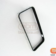 Аксессуар Bumpers iPhone 5S пластик(со стразами)серебр.с чер 57814c фото