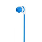 Наушники внутриканальные Partner Energy, пластик, бело-синие, плоский синий кабель, 3.5мм фото