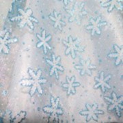 Ткань снежинки голубые фотография