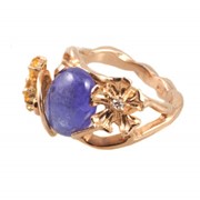 Золотое кольцо фиолетовый перстень фото