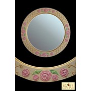 Зеркало ТМ“MirAbeL» круглое «Милена» d650 Нежное весеннее зеркало дизайнерской работы. Декорированная рама из натурального дерева. В наличии и под заказ фото