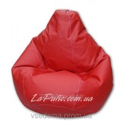Красное кресло-мешок груша 120*90 см из кож зама Зевс фотография