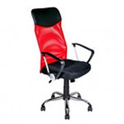 Офисное кресло AV 128 CH МК кожзам/сетка черный/красный фото