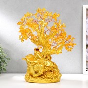 Сувенир бонсай 240 камней “Денежная жаба у янтарного дерева“ 25х19х13 см фото