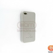 Накладка iPhone 4S (Popular Raiders) силикон+кожа серый 70493c фотография