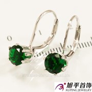 Серьги родиум ''Камушек'' , зеленый 524943(3) фото