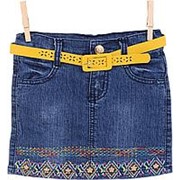 Оригинальная джинсовая юбка с узором 2 фотография