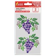 Наклейки готовые из страз ВИНОГРАД, 2 декоративных элемента, 9,5х15,5 см, ОСТРОВ СОКРОВИЩ, 661559, (5 шт.) фото