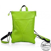 Кожаный рюкзак "Ария" зеленый