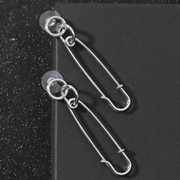 Серьги металл 'Булавки' два кольца, цвет серебро фото