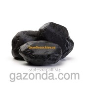 Декоративные камни мраморная галька черная 60-100 мм фотография