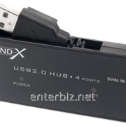 Концентратор Grand-X GH-404 черный USB, код 102647 фото