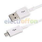 Кабель USB - microUSB 1м белый фото
