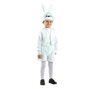 Детский карнавальный костюм Заяц белый фото