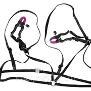 Декоративный бюстгальтер с зажимами на соски Bra with silicone nipple clamps Черный фото