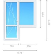 Блок комбинированный - окно неоткрываемое, балконная дверь