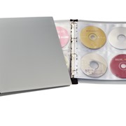Папка на кольцах для CD/ DVD на 96 дисков, 12 карманов Черный фотография