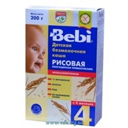 Каша Bebi б/м рисовая низкоалергенная с пребиотиками 200г