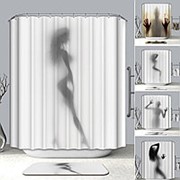 Водонепроницаемый занавески для душа и 12 крючков DIY Ванная комната Декор страшный ужас 3D Хэллоуин фото