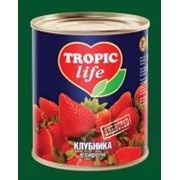 Клубника консервированная, клубника в сиропе,TROPIC Life, Киев