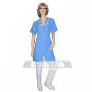 Халат для торговли с коротким рукавом, бирюзовый фото