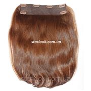 Натуральные славянские волосы на заколках 40 см. Оттенок №8. Масса: 90 грамм. фото